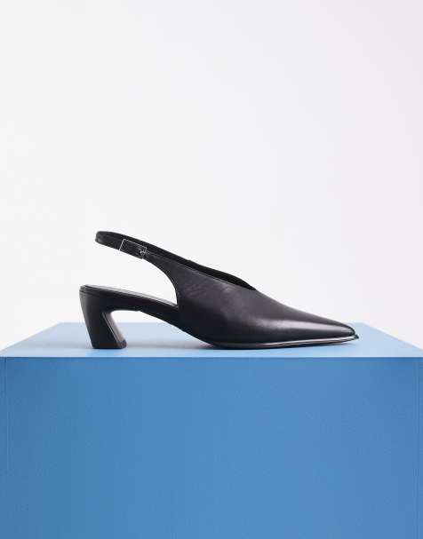 Vagabond Shoemakers Ilona décolleté slingback con scollo alto in pelle nera - view 1