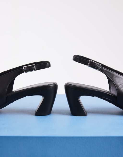 Vagabond Shoemakers Ilona high vamp sling back heels in black leather, 4 of 4