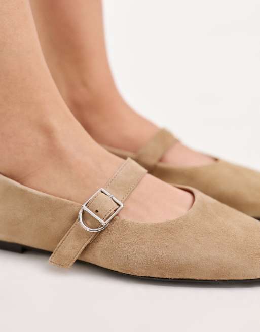 Vagabond – Shoemakers – Jolin – Beige ballerinaskor i mocka och Mary Jane-stil, 5 av 5