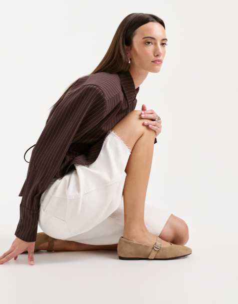 Vagabond Shoemakers - Jolin - Beige flade Mary Jane-ballerinaer i ruskind - view 1