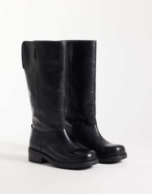 Vagabond Shoemakers Karlie flat knee boots with warm lining in black leather, 2 of 5
