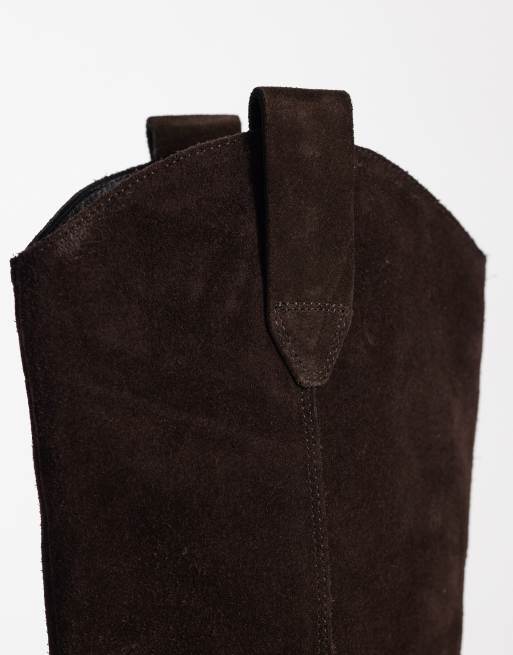 Vagabond - Shoemakers Kelsey - Brune western-knæstøvler i ruskind, 4 af 4