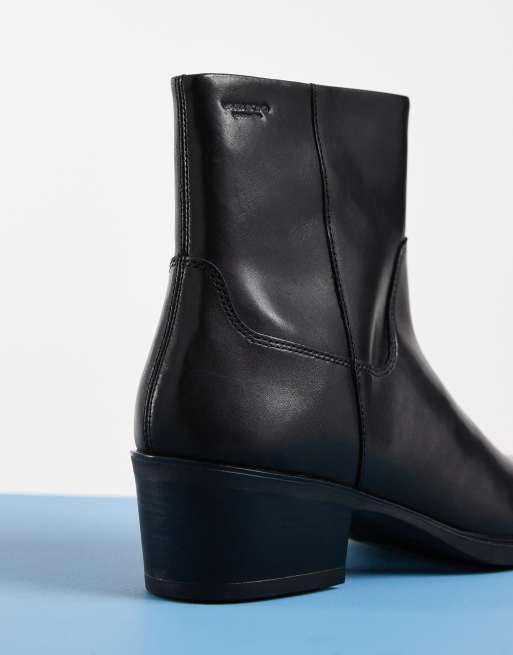 Vagabond Shoemakers Kelsey leather western ankle boots in black, 4 of 4