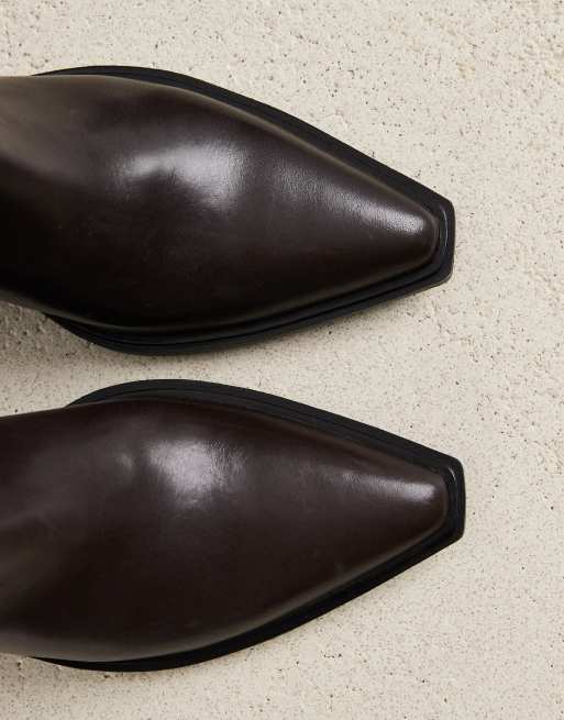 Vagabond Shoemakers Kelsey leather western ankle boots in chocolate, 4 of 4