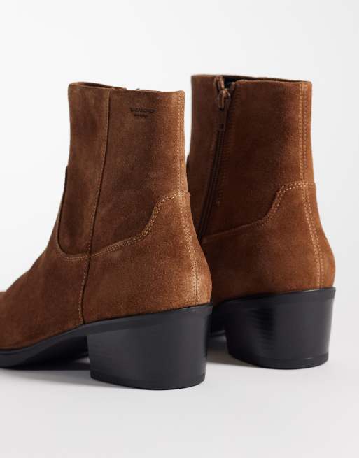 Vagabond Shoemakers Kelsey suede western ankle boots in brown, 2 of 4
