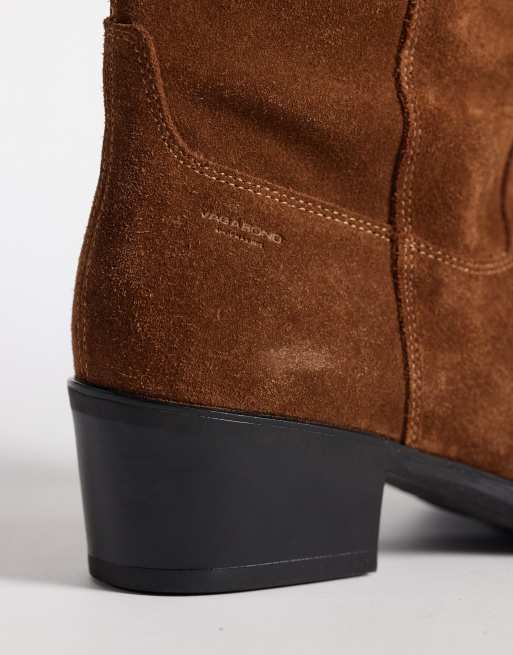 Vagabond Shoemakers Kelsey suede western knee boots in light brown, 3 of 4