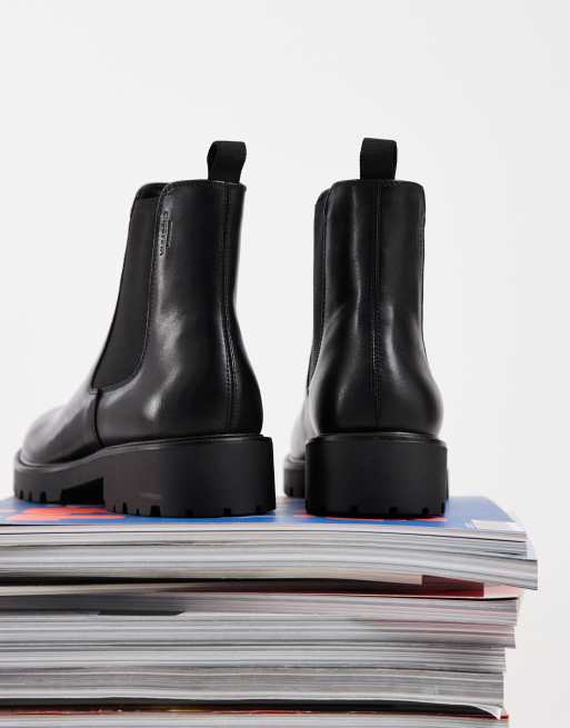 Vagabond Shoemakers Kenova stivaletti Chelsea chunky in pelle nera, 4 di 4