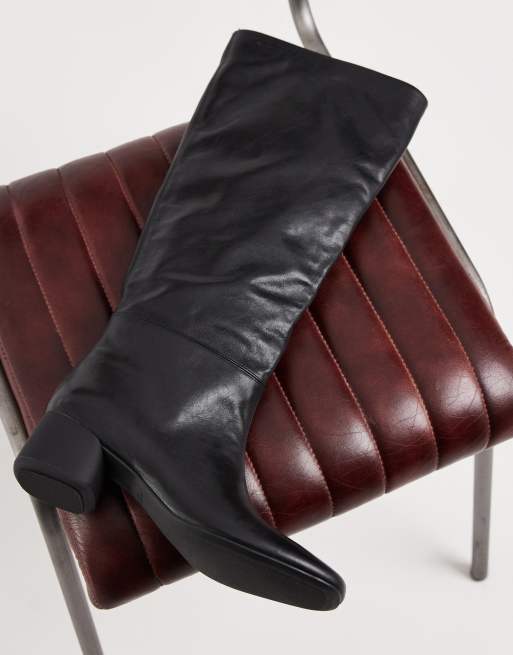 Vagabond Shoemakers Livia leather round toe knee boots in black, 3 of 4