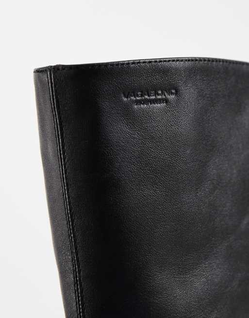 Vagabond Shoemakers Livia leather round toe ruched ankle boots in black, 2 of 4