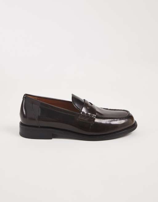 Vagabond Shoemakers - mocasines penny Linn de cuero marrón pulido, 2 de 4