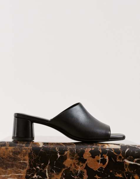 Vagabond ShoeMakers – Piper – Czarne skórzane klapki na obcasie - view 1