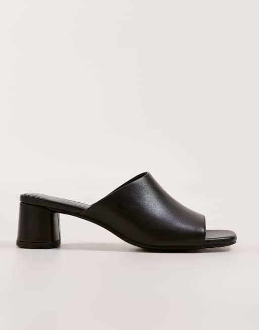 Vagabond Shoemakers Piper leather heeled mules in black, 5 of 5