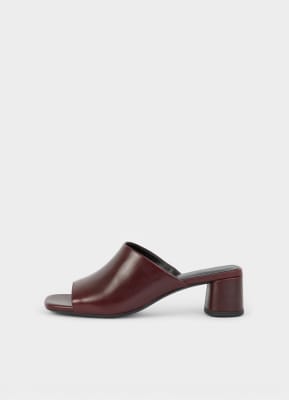Vagabond Shoemakers Piper Leather Heeled Mules In Burgundy