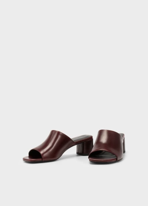 Vagabond Shoemakers - Piper - Mules rojo cereza de tacón de cuero, 4 de 4
