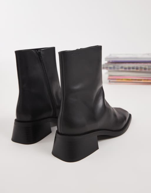Vagabond Shoemakers Shoemakers Blanca leather square toe ankle boots in black, 3 of 4