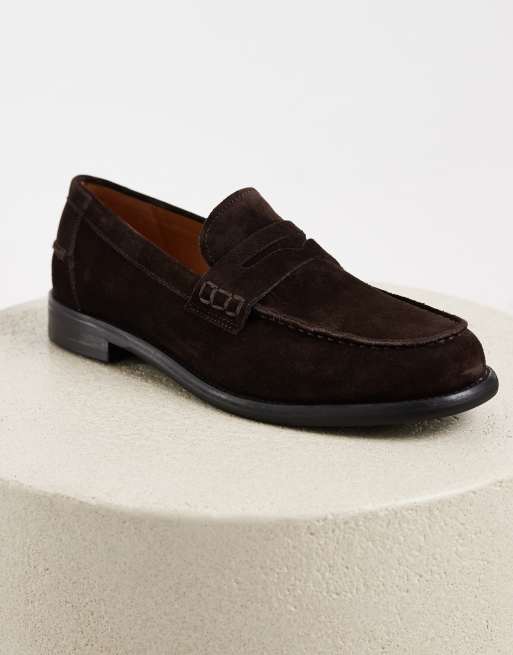 Vagabond Shoemakers Steven mocassins penny slim en daim marron, 4 de 4