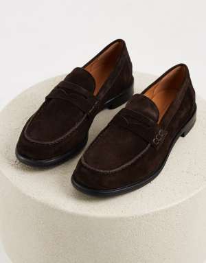 Vagabond Shoemakers Steven suede slim penny loafers in brown