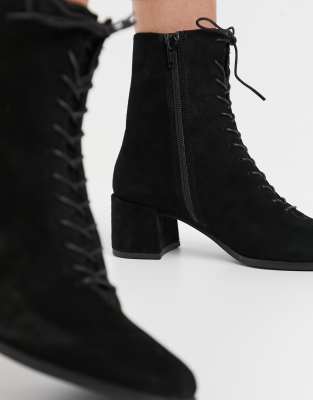 lace up ankle boots mid heel