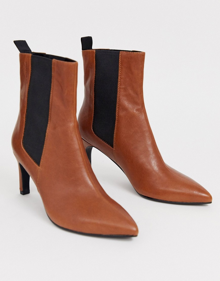 Vagabond - Whitney - Brune ankelstøvler med hæl i læder