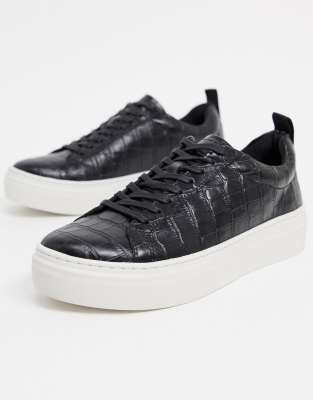 black croc trainers