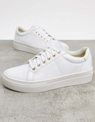 white leather flatform trainers