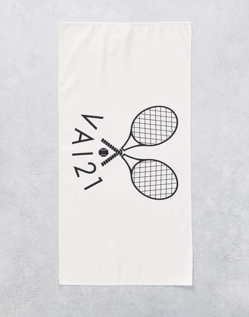 VAI21 - Asciugamano da palestra a tema tennis color crema