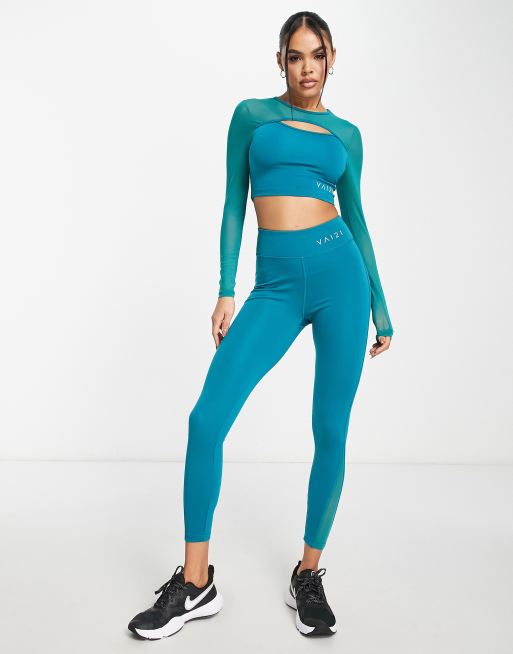 VAI21 co-ord leggings in teal with matching set