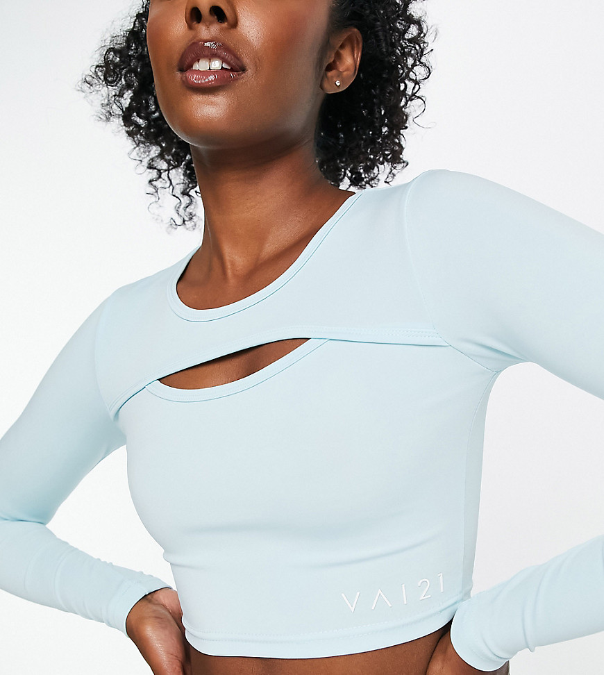 Vai21 Cut Out Crop Top In Pastel Blue - Part Of A Set