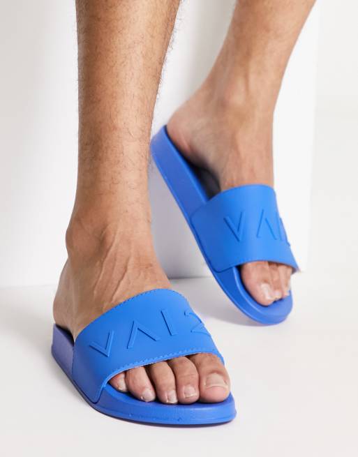 VAI21 embossed sliders in blue