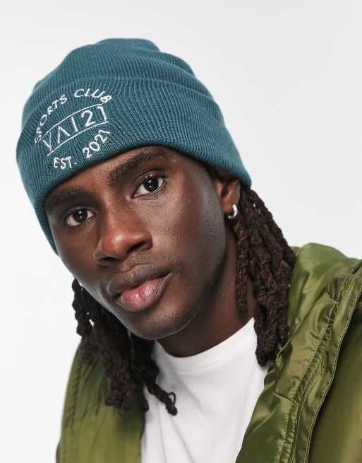 VAI21 - Gebreide beanie met logo in blauw