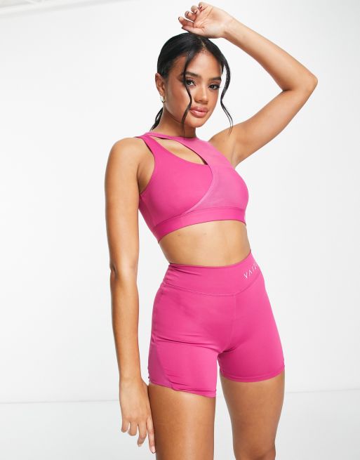 Asymmetric Sculpt Bra - Hot Pink, Women's Sports Bras