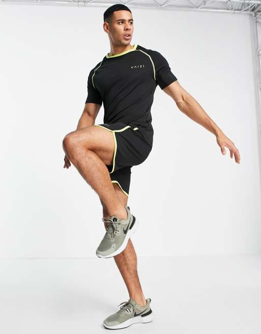 VAI21 muscle active t-shirt with contrast stitch in black (part of a set), 4 of 4