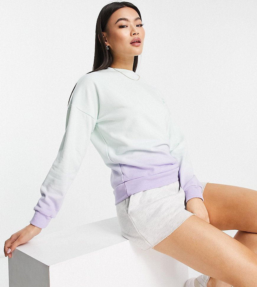 Vai21 Ombre Dip Dye Crew Neck Sweatshirt In Pastel Blue And Lilac - Part Of A Set-multi