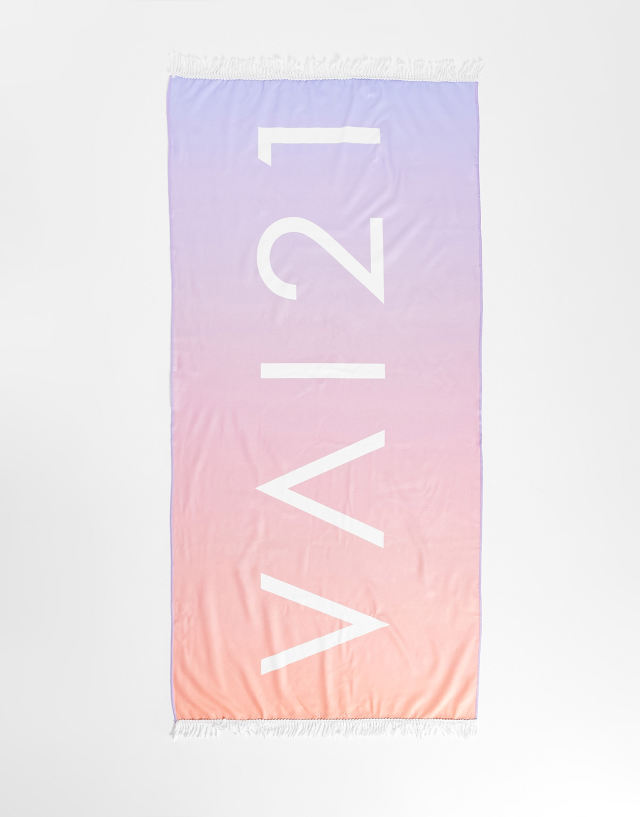 VAI21 ombre swim towel in orange & lilac