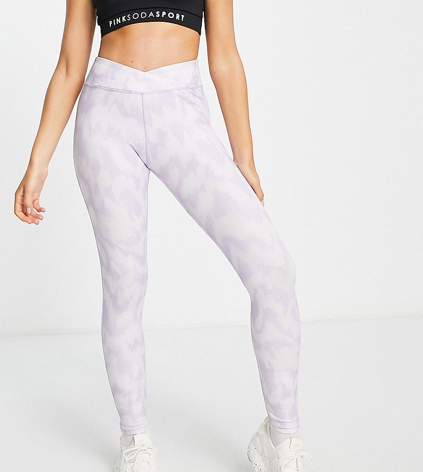 print active leggings in pastel lilac-Purple