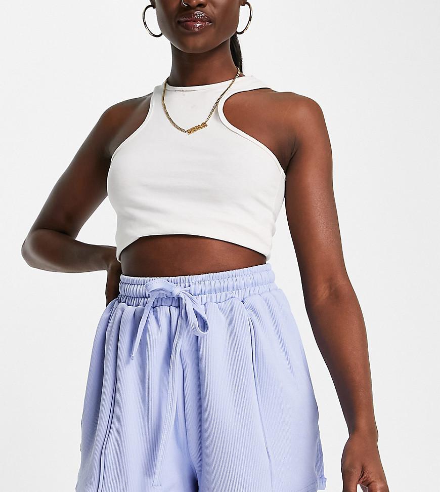 ribbed loose jersey shorts in ice blue - part of a set-Blues