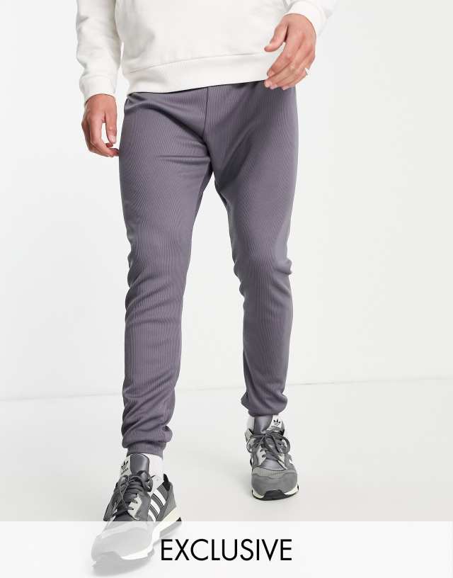 VAI21 ribbed skinny sweatpants in gray