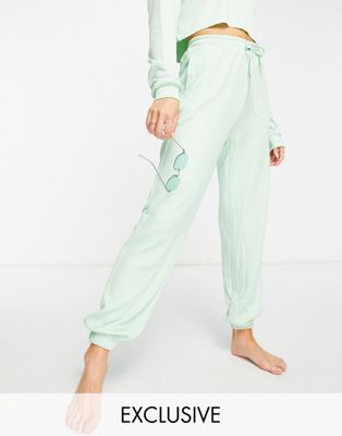 Vai21 Ribbed Sweatpants In Mint Green - Part Of A Set