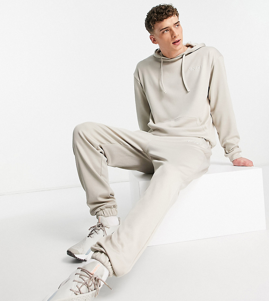 Vai21 Ribbed Sweatpants With Pockets In Ecru - Part Of A Set-white