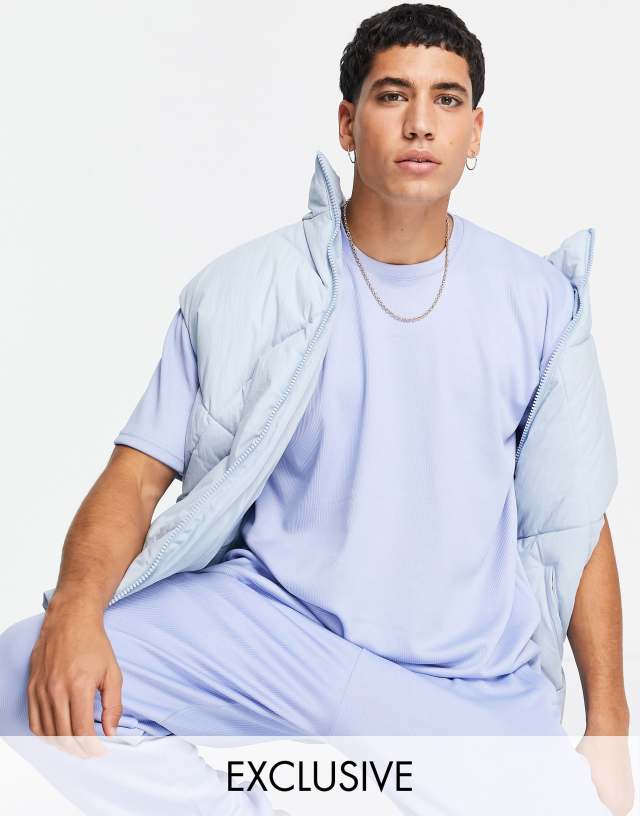 VAI21 ribbed T-shirt in ice blue