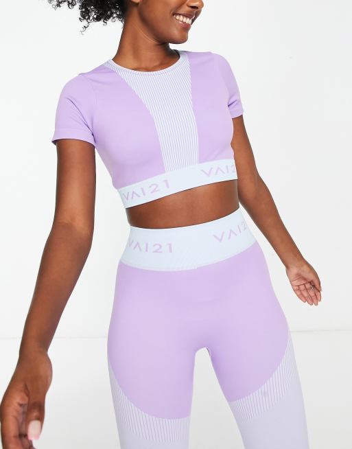 VAI21 Ribbed Jersey Set Skirt in Pastel lilac-Purple - ASOS Outlet