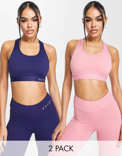 VAI21 - Set van 2 sport bh's in roze, deel van co-ord set