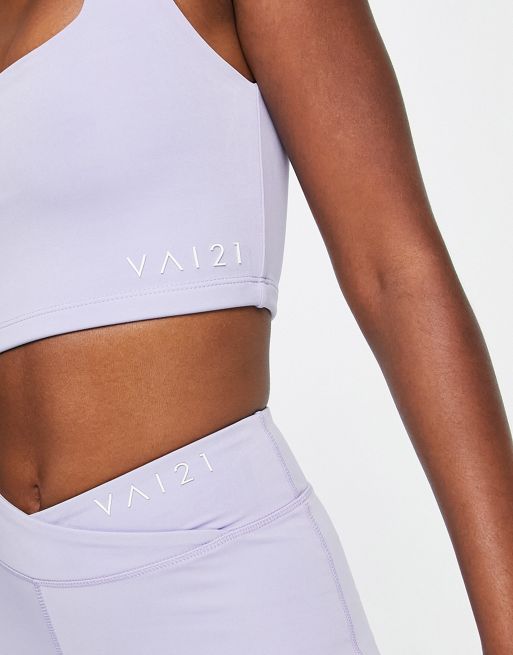 VAI21 square neck co-ord bra top in lilac