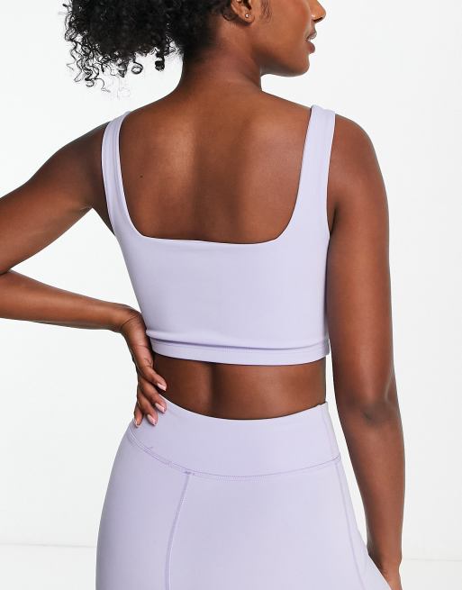 Square Neck Bralette Top in Lilac