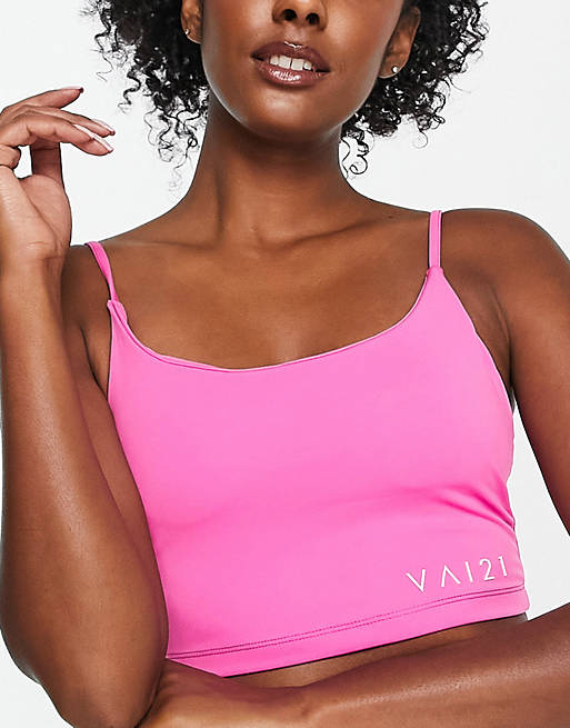 VAI21 strappy crop top in pink (part of a set)