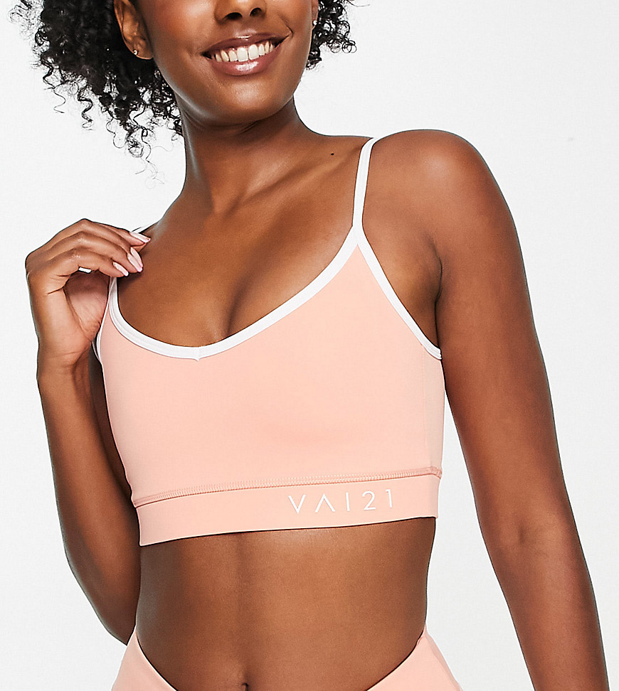 Vai21 Taped Strappy Soft Support Bra Top In Orange - Part Of A Set