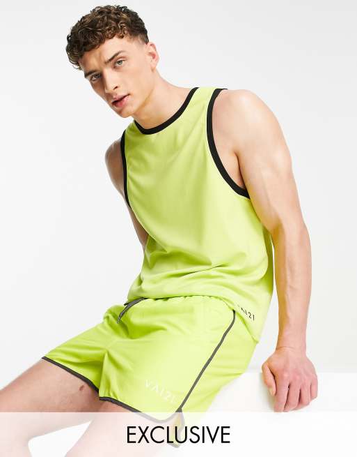 VAI21 track vest co-ord in yellow with black binding