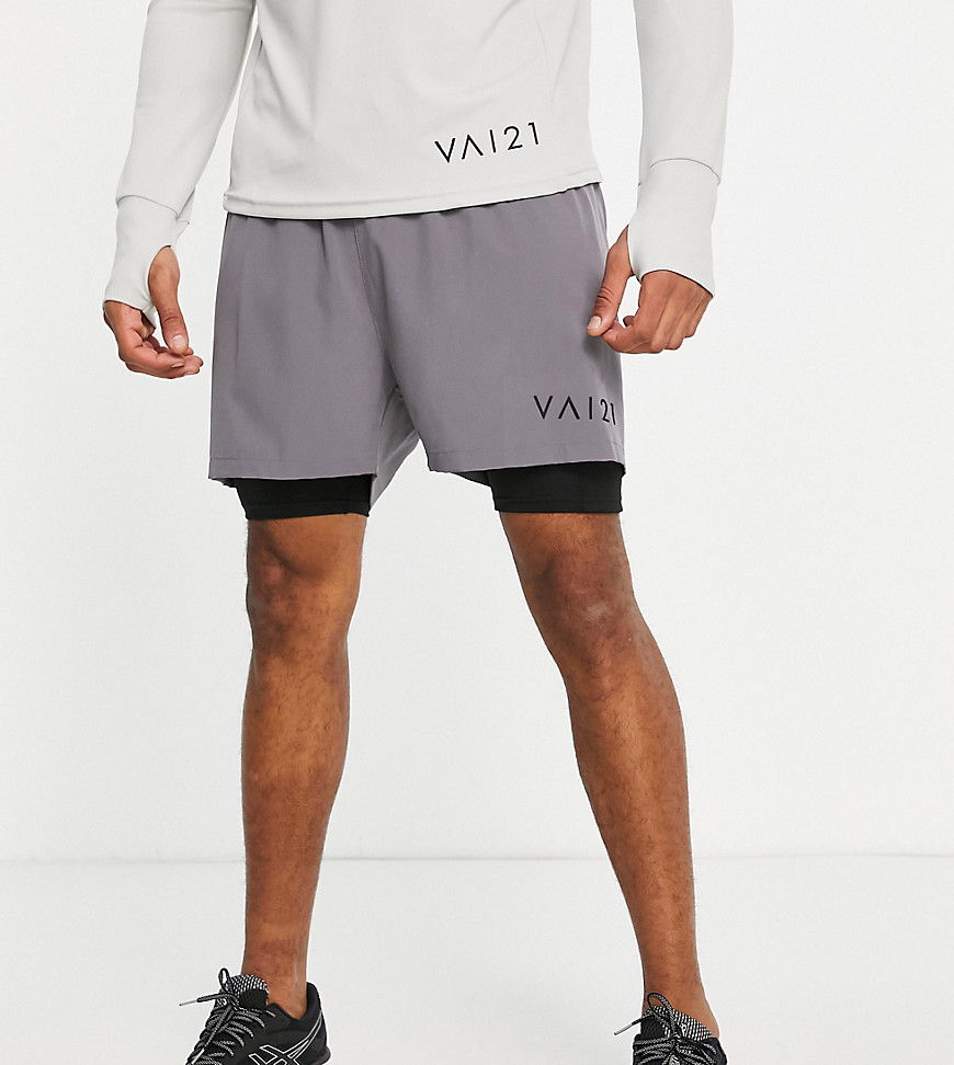 VAI21 training 2 in 1 shorts in grey