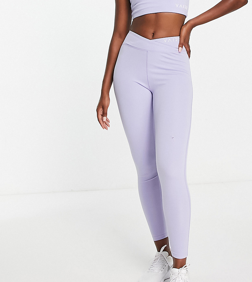 VAI21 V shape waist co-ord leggings in lilac-Purple