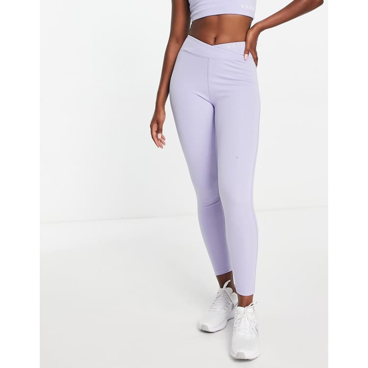 VAI21 V shape waist co-ord leggings in lilac